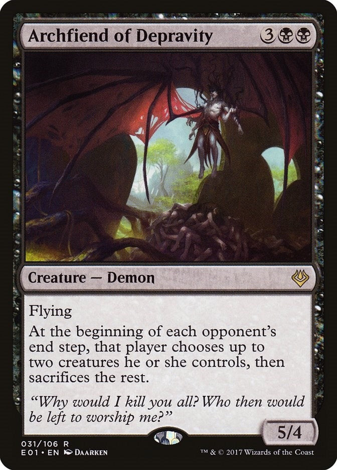 Image for Archfiend of Depravity (Archenemy: Nicol Bolas) (31) - Magic: The Gathering