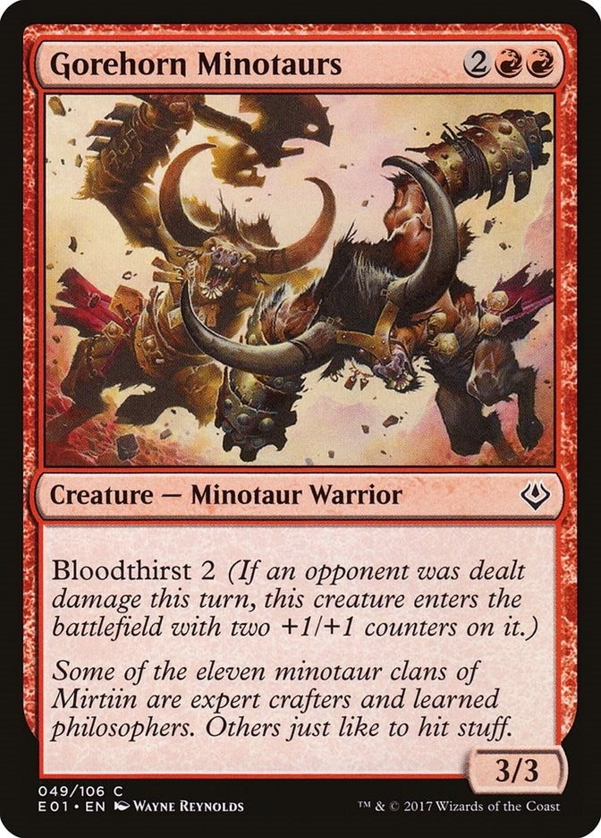 Image for Gorehorn Minotaurs (Archenemy: Nicol Bolas) (49) - Magic: The Gathering