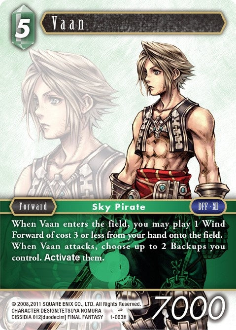 Image for Vaan (Hero) (Opus I) (1-063H) - Final Fantasy TCG