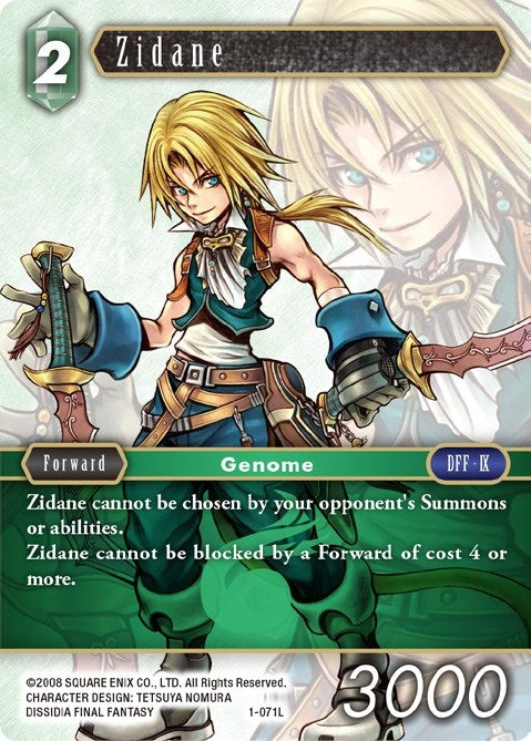 Image for Zidane (Opus I) (1-071L) - Final Fantasy TCG