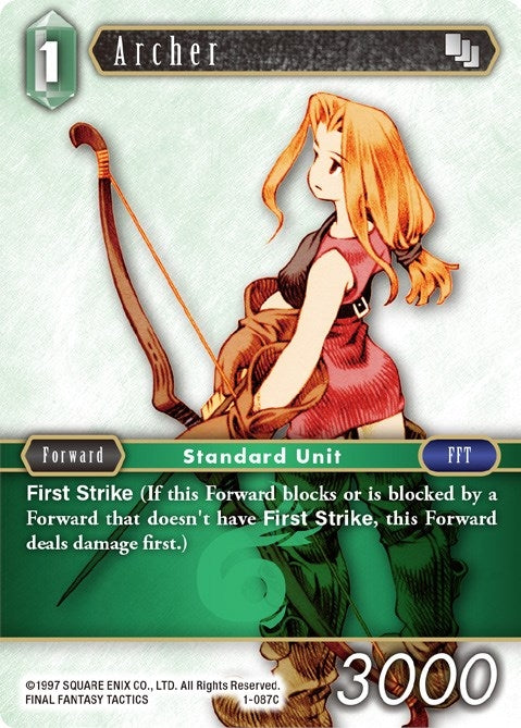 Image for Archer (Female Unit) - 1-087C (Opus I) (1-087C) - Final Fantasy TCG