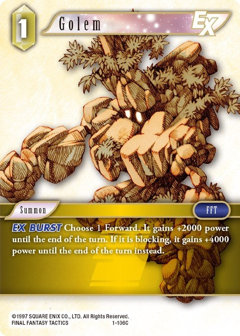 Image for Golem EX (Opus I) (1-106C) - Final Fantasy TCG