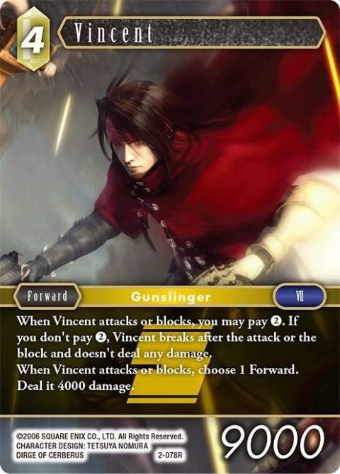 Image for Vincent (Rare) (Opus II) (2-078R) - Final Fantasy TCG