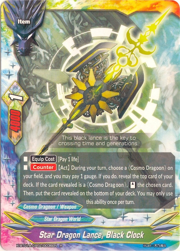 Image for Star Dragon Lance, Black Clock (Crossing Generations) (X-BT01A-CP02/0036EN) - Future Card BuddyFight