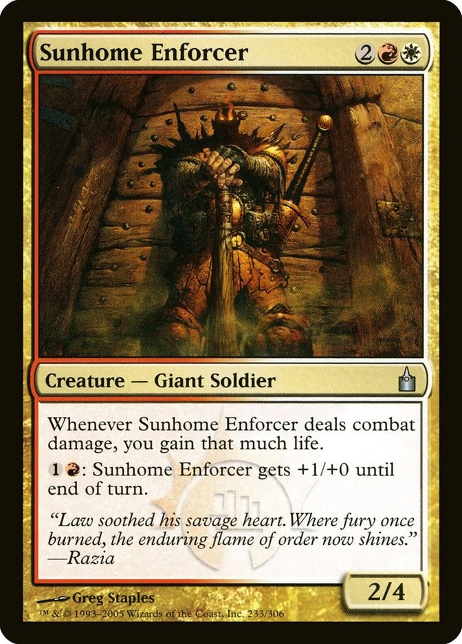 Image for Sunhome Enforcer (Ravnica: City of Guilds) (233) - Magic: The Gathering