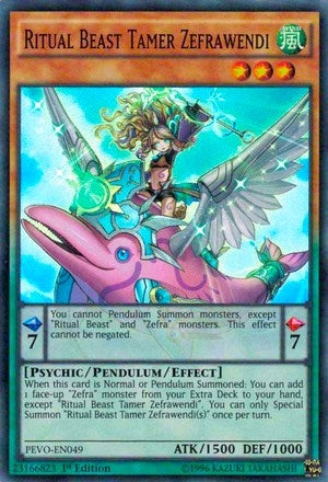 Image for Ritual Beast Tamer Zefrawendi (Pendulum Evolution) (PEVO-EN049) - YuGiOh