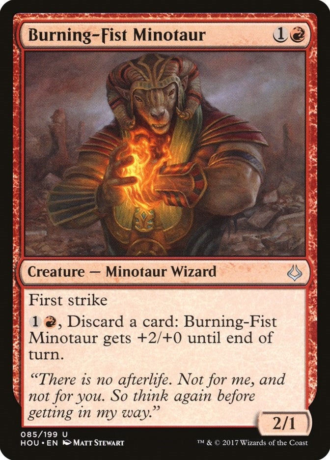Image for Burning-Fist Minotaur (Hour of Devastation) (85) - Magic: The Gathering