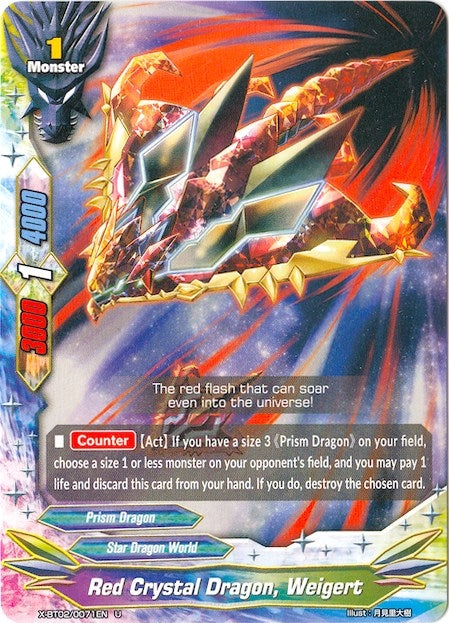 Image for Red Crystal Dragon, Weigert (Chaos Control Crisis) (X-BT02/0071EN) - Future Card BuddyFight