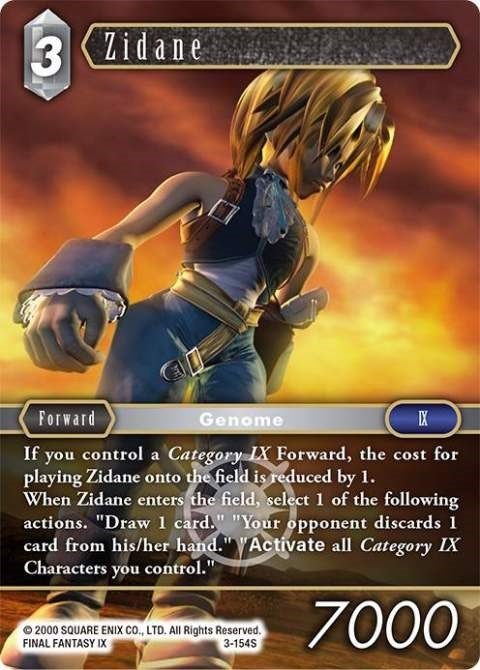Image for Zidane (Starter) (Opus III) (3-154S) - Final Fantasy TCG