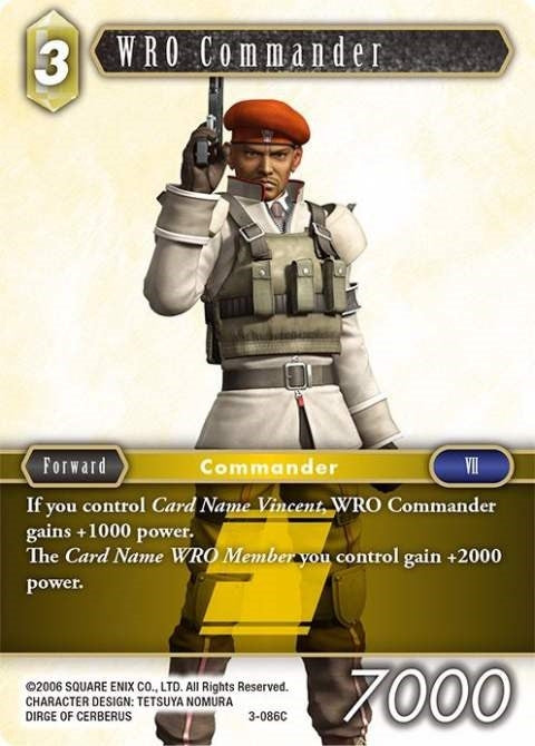 Image for WRO Commander (Opus III) (3-086C) - Final Fantasy TCG