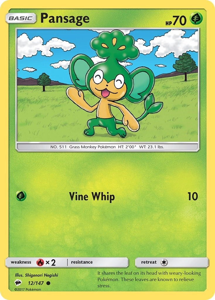 Image for Pansage (SM - Burning Shadows) (12/147) - Pokemon