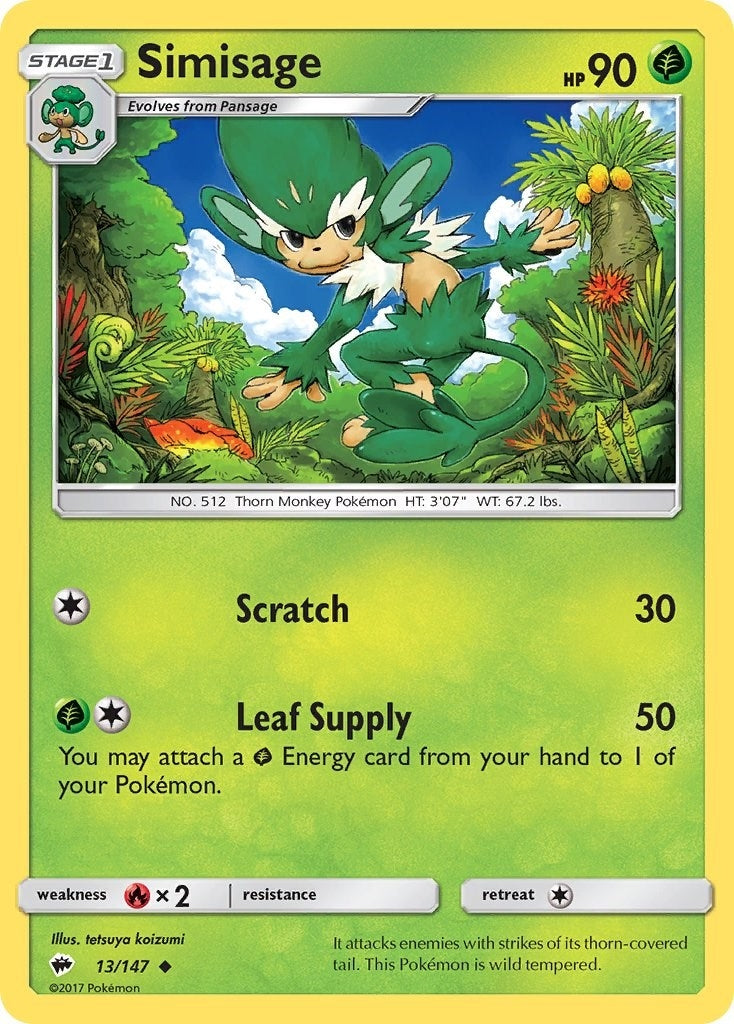 Image for Simisage (SM - Burning Shadows) (13/147) - Pokemon