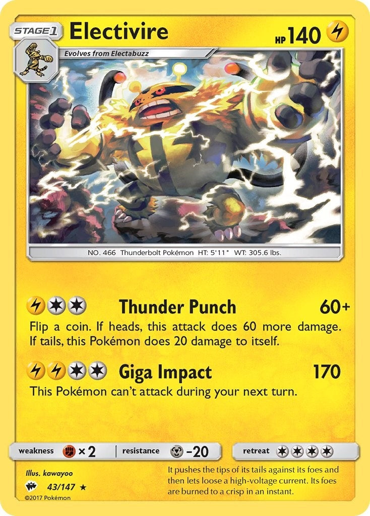 Image for Electivire (SM - Burning Shadows) (43/147) - Pokemon
