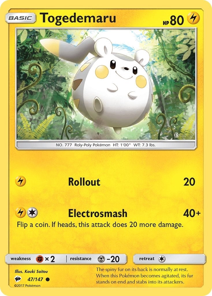Image for Togedemaru (SM - Burning Shadows) (47/147) - Pokemon