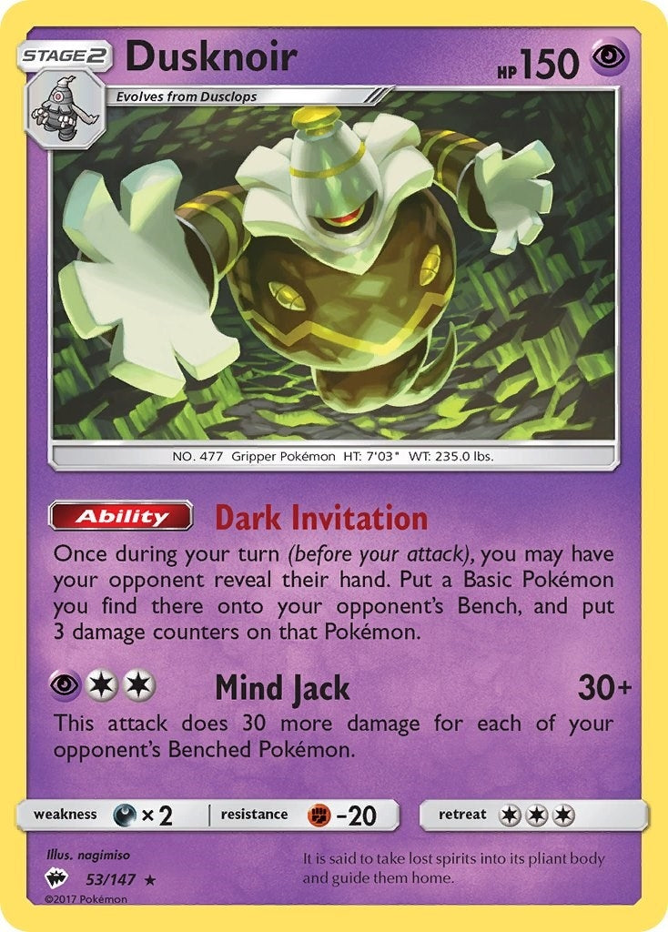 Image for Dusknoir (SM - Burning Shadows) (53/147) - Pokemon