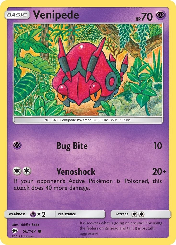 Image for Venipede (SM - Burning Shadows) (56/147) - Pokemon