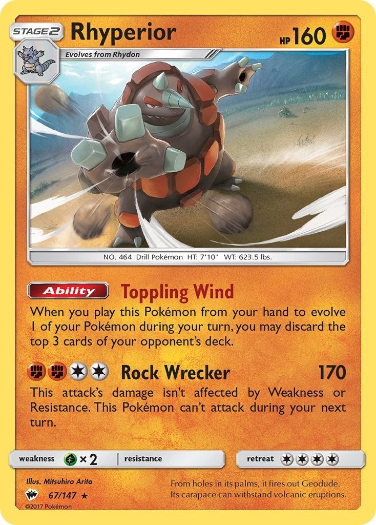 Image for Rhyperior (SM - Burning Shadows) (67/147) - Pokemon