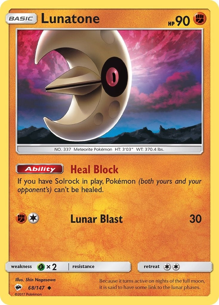 Image for Lunatone (SM - Burning Shadows) (68/147) - Pokemon