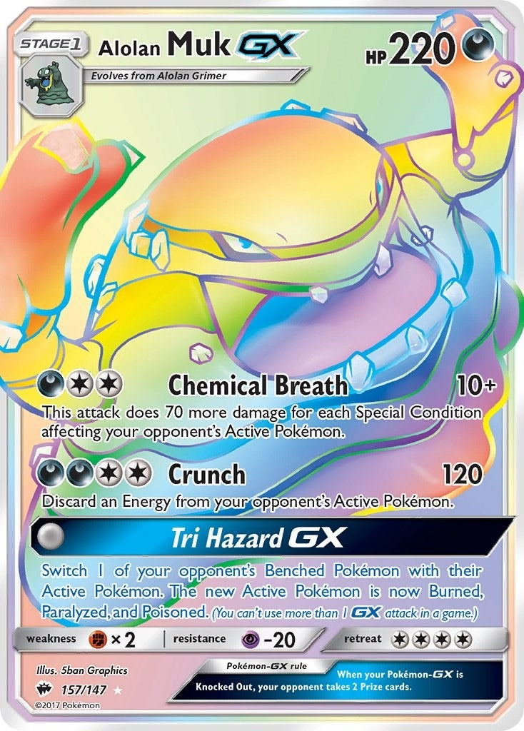 Image for Alolan Muk GX (Secret) (SM - Burning Shadows) (157/147) - Pokemon