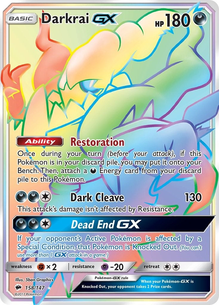 Image for Darkrai GX (Secret) (SM - Burning Shadows) (158/147) - Pokemon