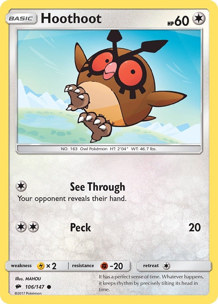 Image for Hoothoot (SM - Burning Shadows) (106/147) - Pokemon