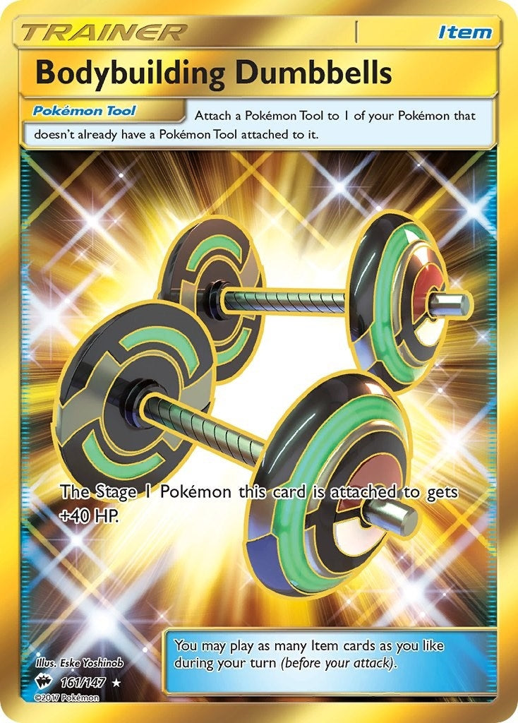 Image for Bodybuilding Dumbbells (Secret) (SM - Burning Shadows) (161/147) - Pokemon