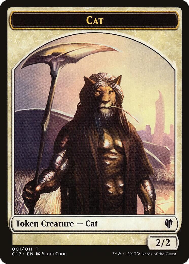 Image for Cat // Cat Warrior Double-Sided Token (Commander 2017) (1 // 8) - Magic: The Gathering