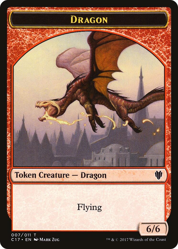 Image for Dragon (007) // Gold Double-Sided Token (Commander 2017) (7 // 10) - Magic: The Gathering