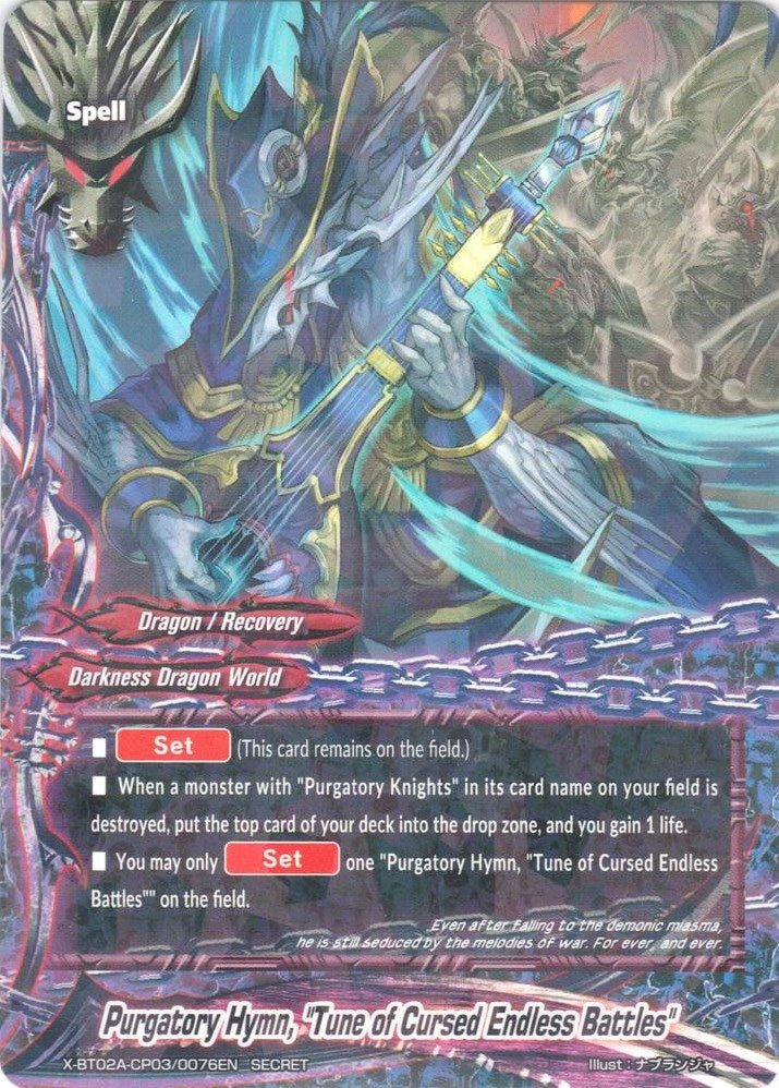 Image for Purgatory Hymn, "Tune of Cursed Endless Battles" (Secret R Foil) (Evolution & Mutation) (X-BT02A-CP03/0076EN) - Future Card BuddyFight