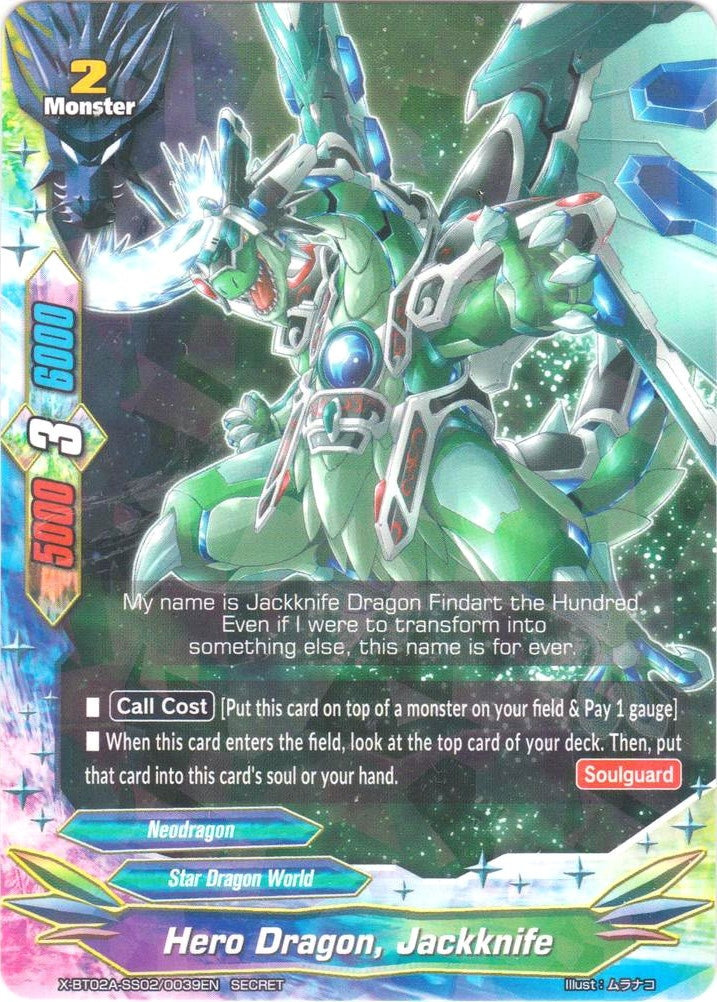 Image for Hero Dragon, Jackknife (Secret R Foil) (Evolution & Mutation) (X-BT02A-SS02/0039EN) - Future Card BuddyFight