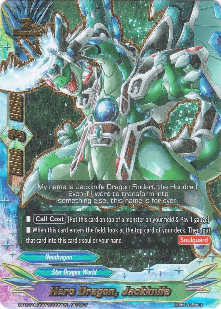Image for Hero Dragon, Jackknife (Secret RRR Foil) (Evolution & Mutation) (X-BT02A-SS02/0039EN) - Future Card BuddyFight