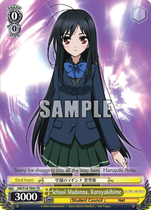 Image for School Madonna, Kuroyukihime (Accel World) (AW/S18-TE04 TD) - Weiss Schwarz