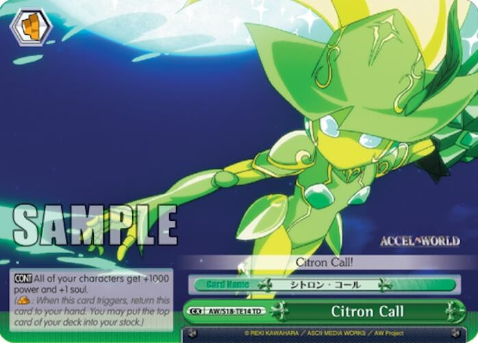 Image for Citron Call (TD) (Accel World) (AW/S18-TE14 TD) - Weiss Schwarz