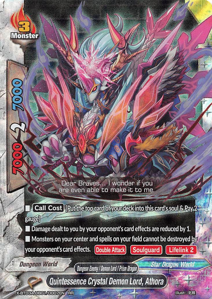 Image for Quintessence Crystal Demon Lord, Athora (LVL Up! Heroes & Adventurers!) (X-BT03A-UB01/0007EN) - Future Card BuddyFight