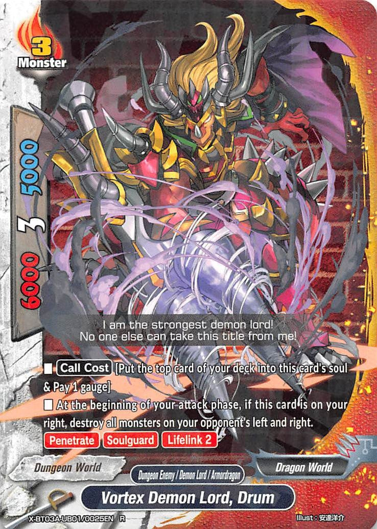 Image for Vortex Demon Lord, Drum (LVL Up! Heroes & Adventurers!) (X-BT03A-UB01/0025EN) - Future Card BuddyFight