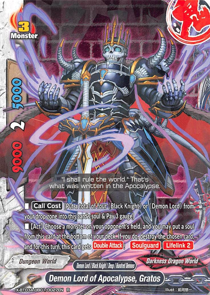 Image for Demon Lord of Apocalypse, Gratos (LVL Up! Heroes & Adventurers!) (X-BT03A-UB01/0027EN) - Future Card BuddyFight
