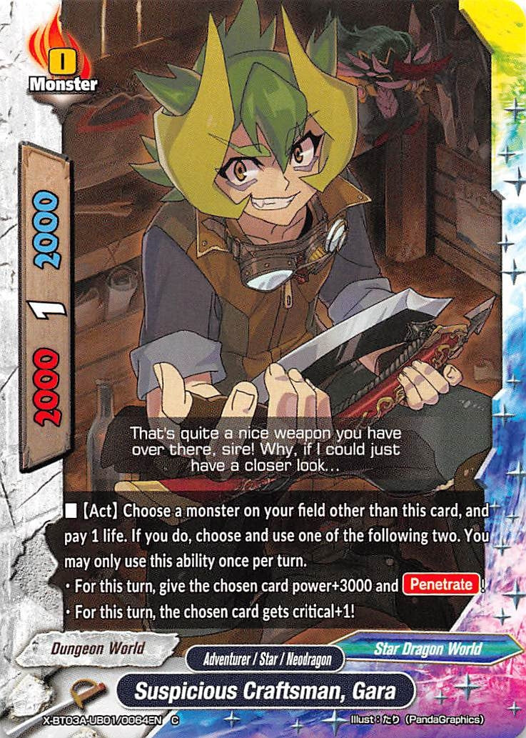 Image for Suspicious Craftsman, Gara (LVL Up! Heroes & Adventurers!) (X-BT03A-UB01/0064EN) - Future Card BuddyFight