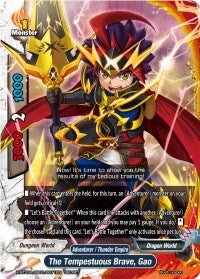 Image for The Tempestuous Brave, Gao (Secret) (LVL Up! Heroes & Adventurers!) (X-BT03A-UB01/0071EN) - Future Card BuddyFight