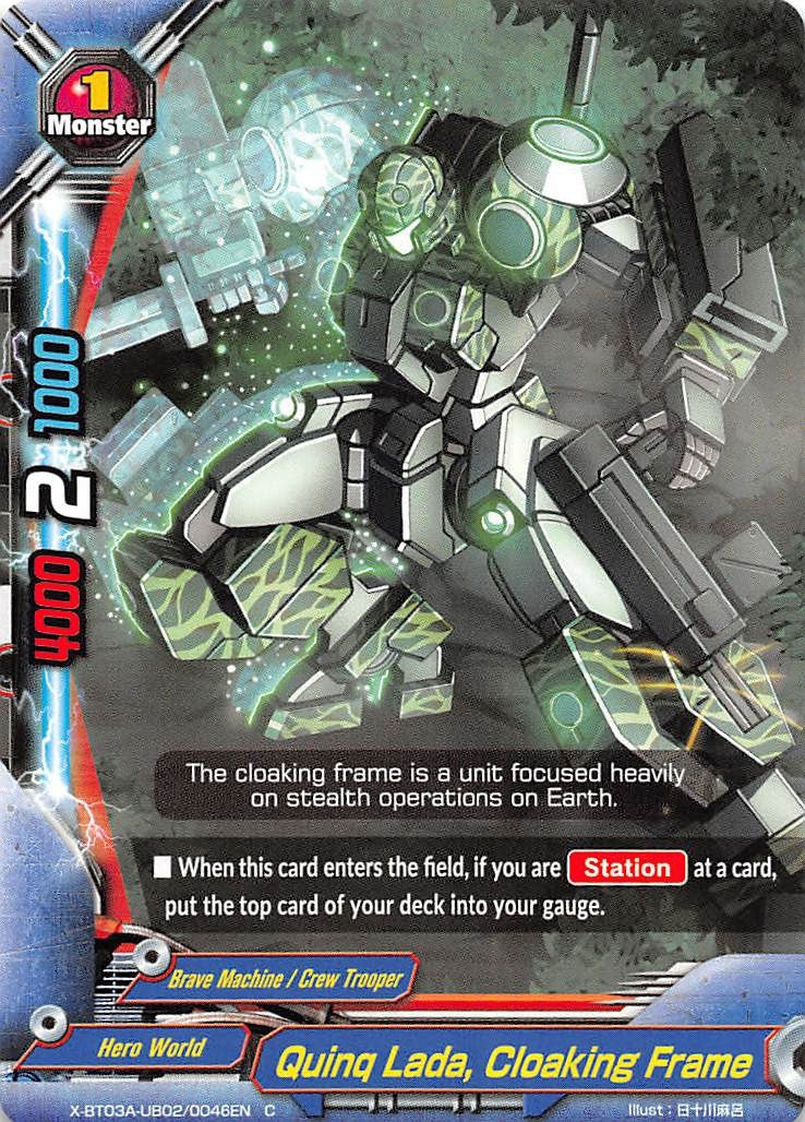 Image for Quinq Lada, Cloaking Frame (LVL Up! Heroes & Adventurers!) (X-BT03A-UB02/0046EN) - Future Card BuddyFight
