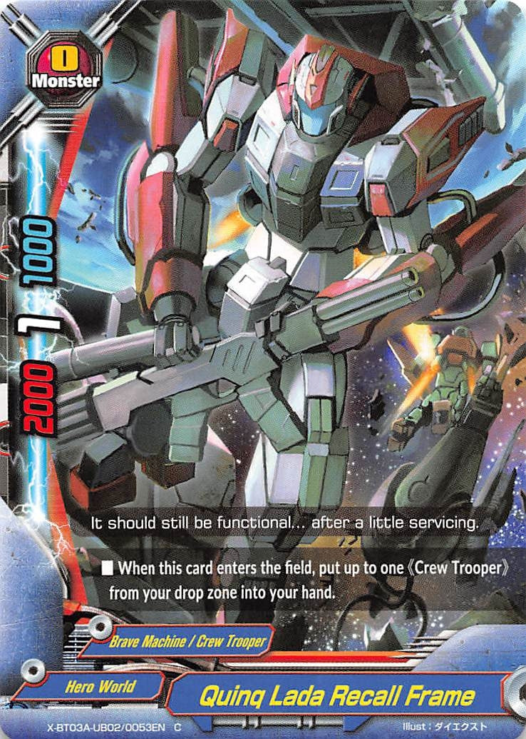 Image for Quinq Lada Recall Frame (LVL Up! Heroes & Adventurers!) (X-BT03A-UB02/0053EN) - Future Card BuddyFight