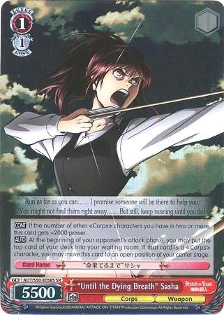 Image for "Until the Dying Breath" Sasha (SR) (Attack on Titan Vol. 2) (AOT/S50-E058S SR) - Weiss Schwarz