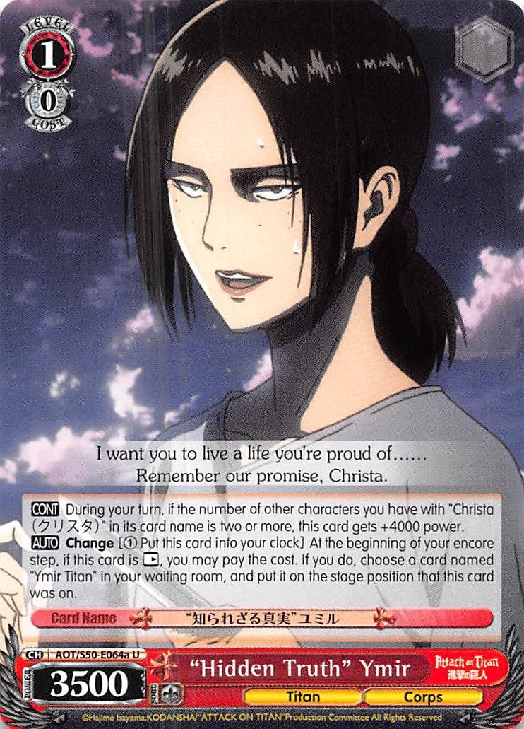 Image for "Hidden Truth" Ymir (A) (Attack on Titan Vol. 2) (AOT/S50-E064a U) - Weiss Schwarz