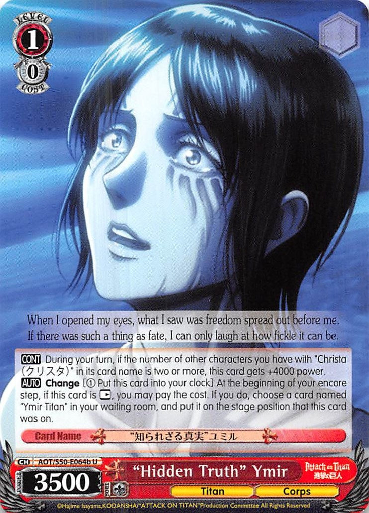 Image for "Hidden Truth" Ymir (B) (Attack on Titan Vol. 2) (AOT/S50-E064b U) - Weiss Schwarz