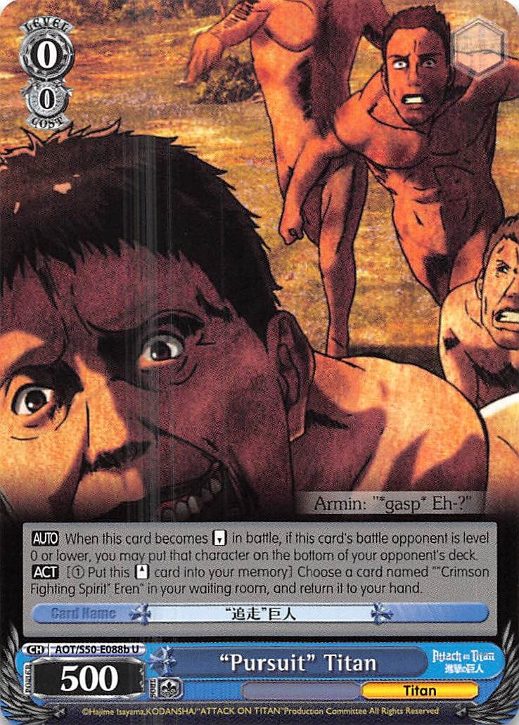 Image for "Pursuit" Titan (B) (Attack on Titan Vol. 2) (AOT/S50-E088b U) - Weiss Schwarz