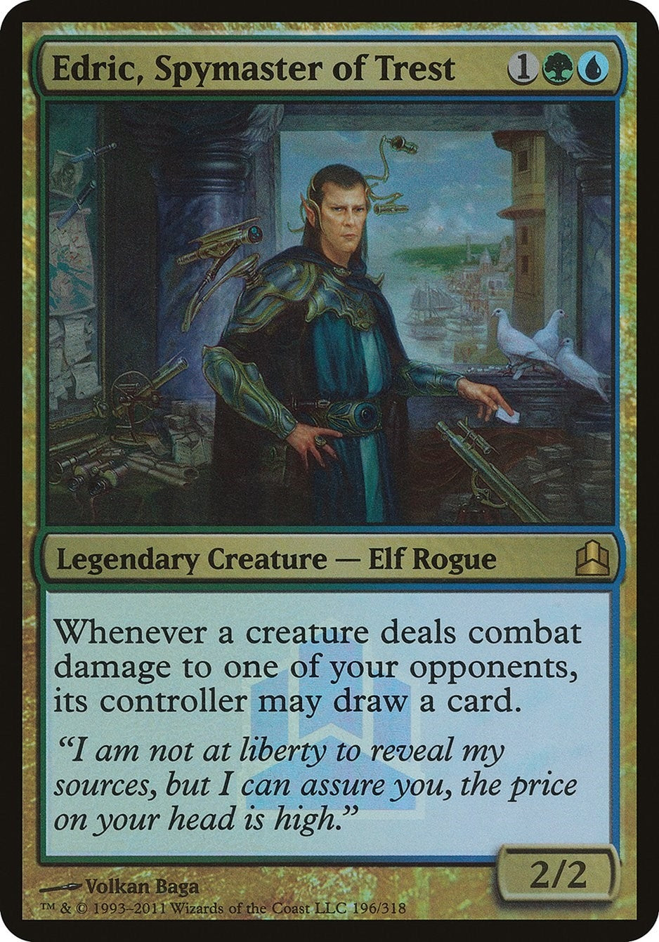 Image for Edric, Spymaster of Trest (Commander Launch Promo) (Oversize Cards) (196) - Magic: The Gathering