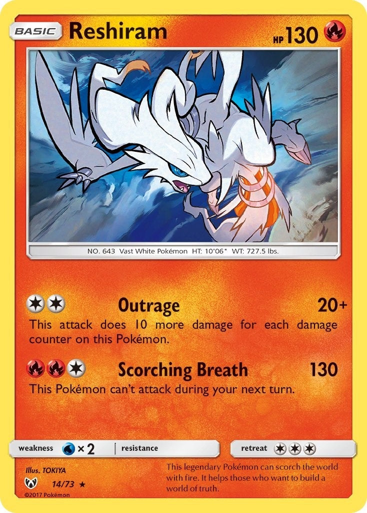 Image for Reshiram (Shining Legends) (14/73) - Pokemon