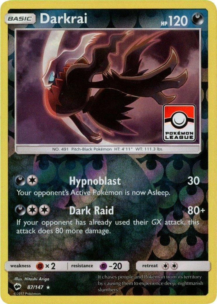 Image for Darkrai - 87/147 (Pokemon League) (League & Championship Cards) (087/147) - Pokemon