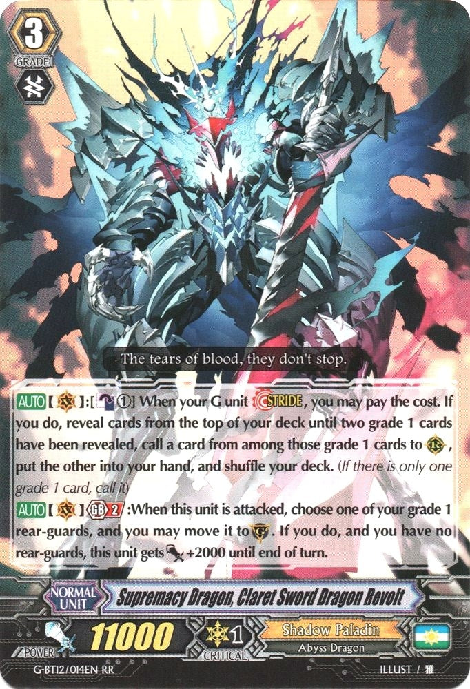 Image for Supremacy Dragon, Claret Sword Dragon Revolt (G-BT12: Dragon King's Awakening) (G-BT12/014EN) - Cardfight Vanguard