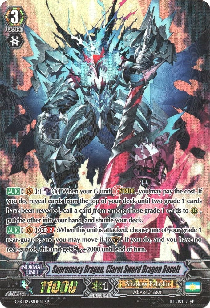 Image for Supremacy Dragon, Claret Sword Dragon Revolt (SP) (G-BT12: Dragon King's Awakening) (G-BT12/S10EN) - Cardfight Vanguard