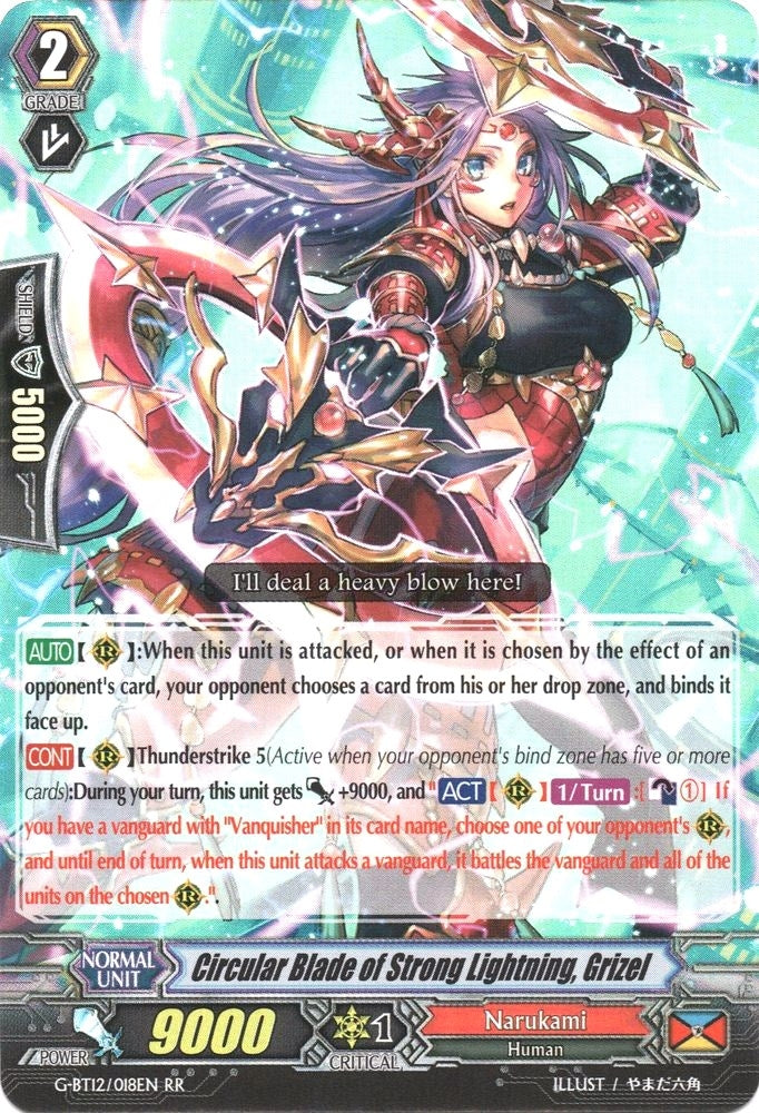 Image for Circular Blade of Strong Lightning, Grizel (G-BT12: Dragon King's Awakening) (G-BT12/018EN) - Cardfight Vanguard